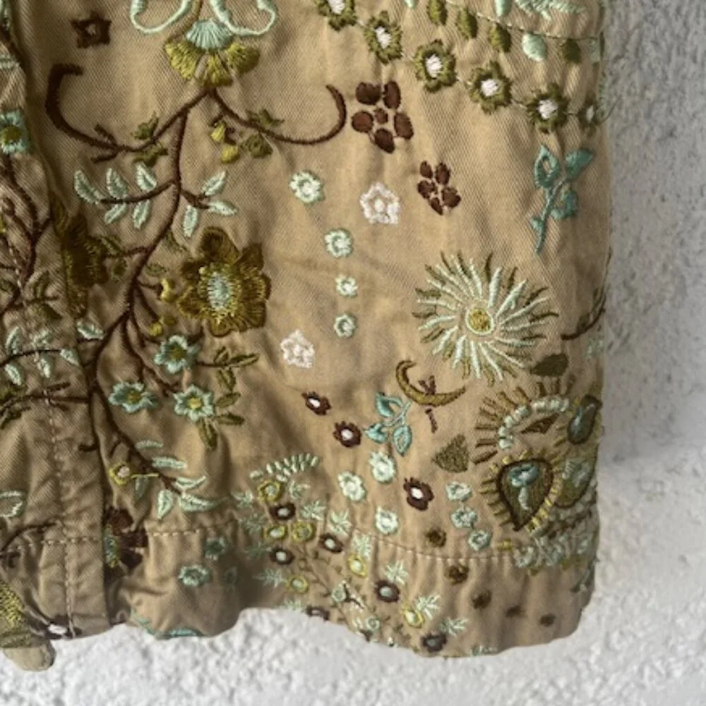 Johnny Was Green Floral Embroidered Cotton Jacket - Picture 6 of 8